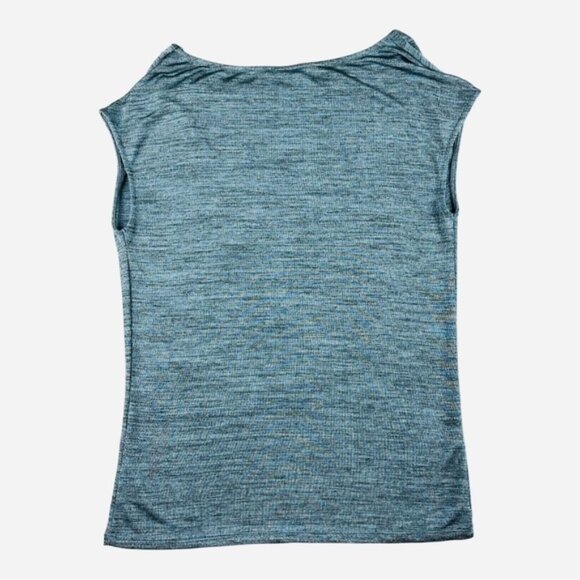 Rickis Cowl Neck Sleeveless Shirt Blue Merle Size L - Picture 2 of 6